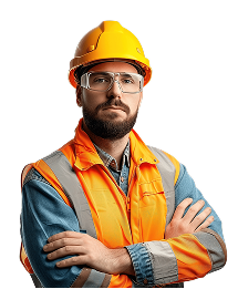 Construction developer with hard hat and safety vest