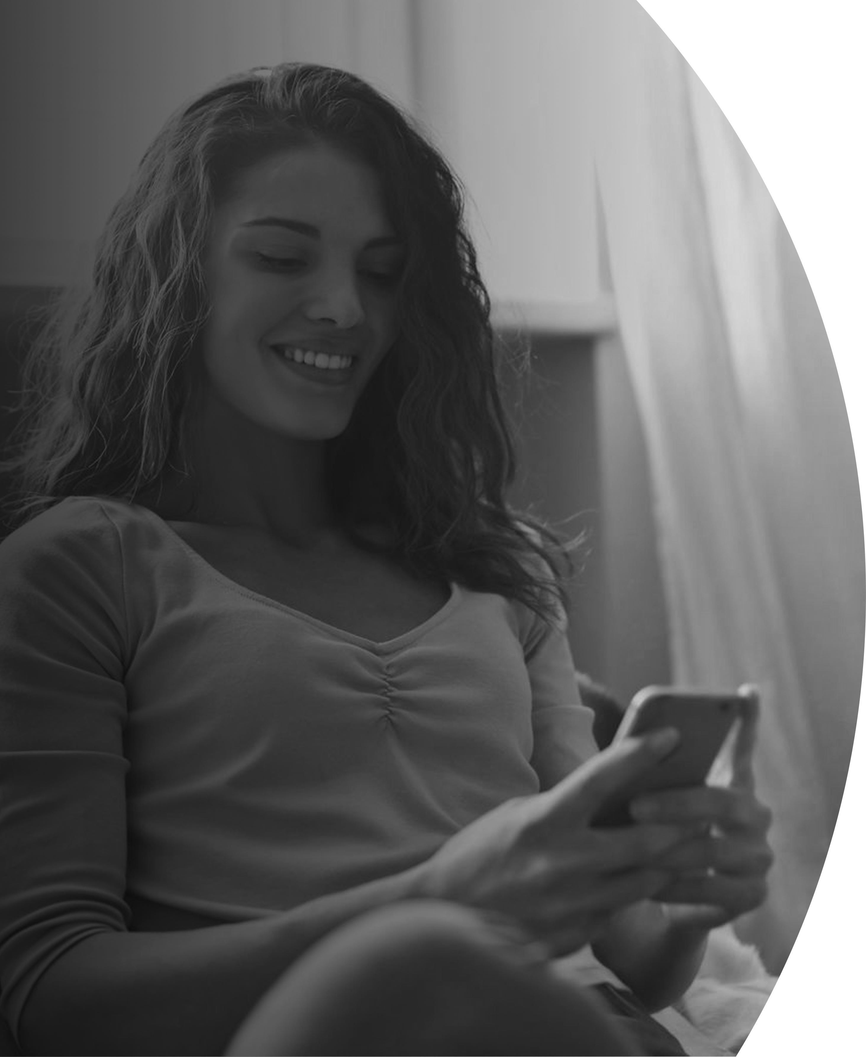 Woman using communication features